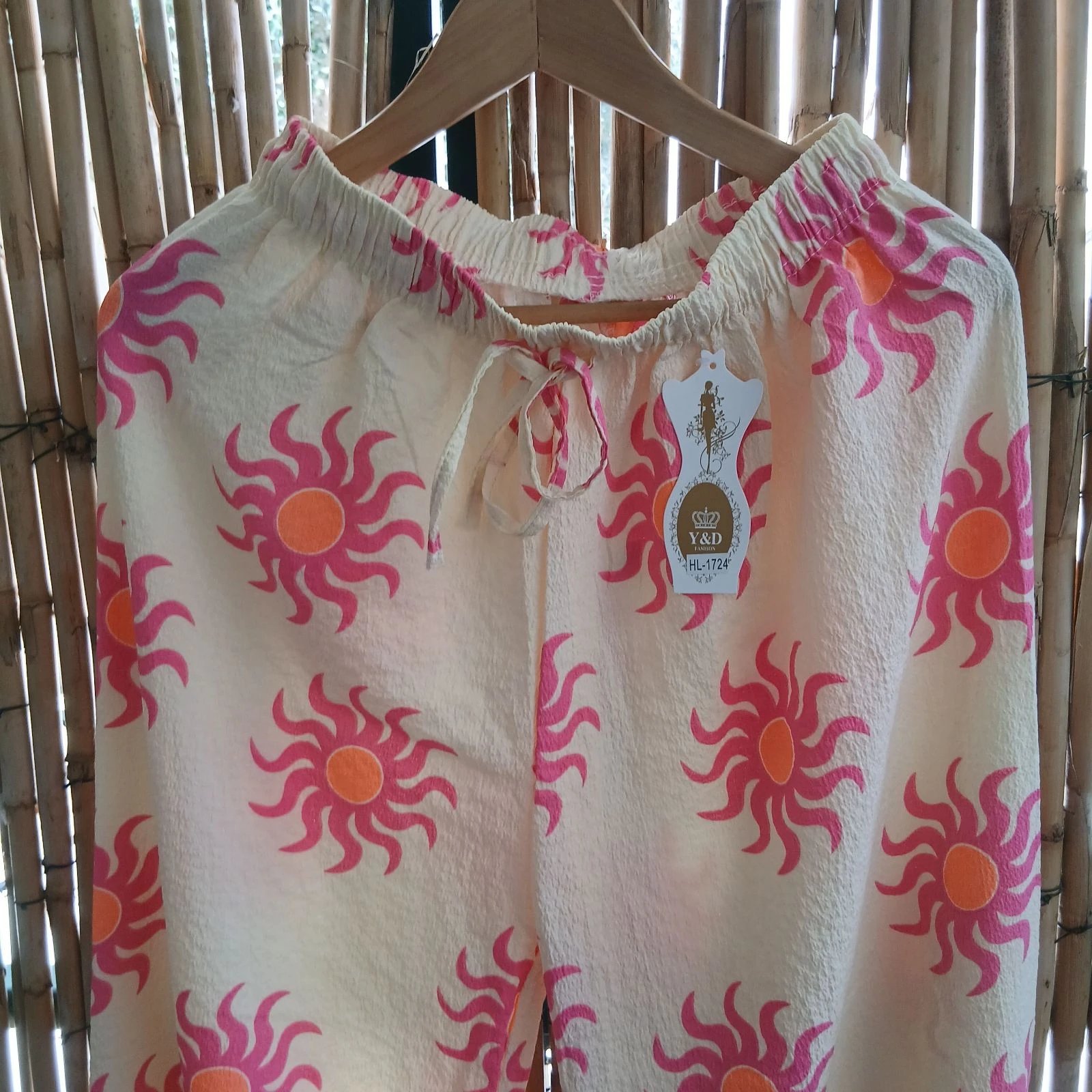 Calça fluida com estampa de sol – Tamanho Único – Novo com etiqueta – photo 2